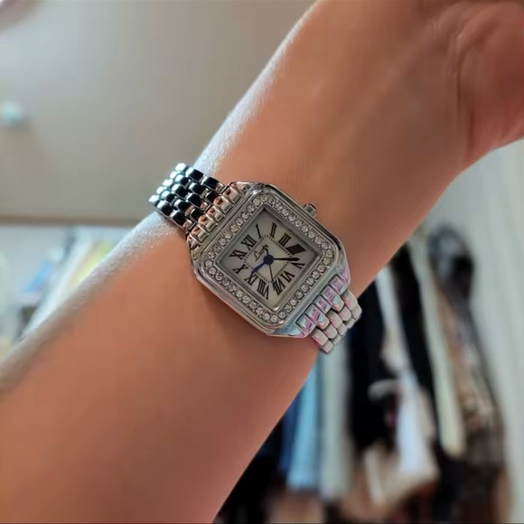 Panthere Classic Crystal Stainless Steel Watch with Diamond Accents - Picture 1 of 9